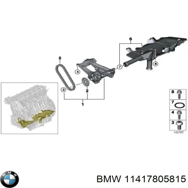 Pompa oleju 11417805815 BMW