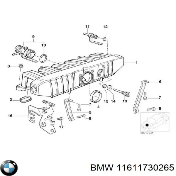Kolektor ssący 11611730265 BMW
