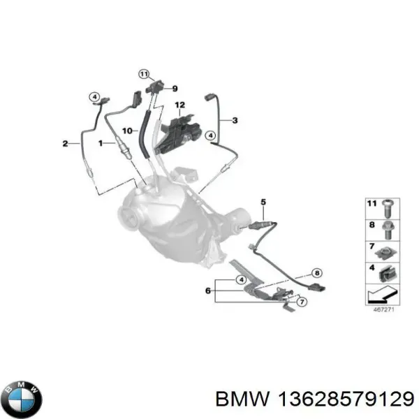 Sonda lambda, czujnik zubożonej mieszanki 13628579129 BMW