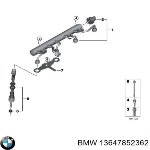 Wtryskiwacz paliwa 7852362 BMW