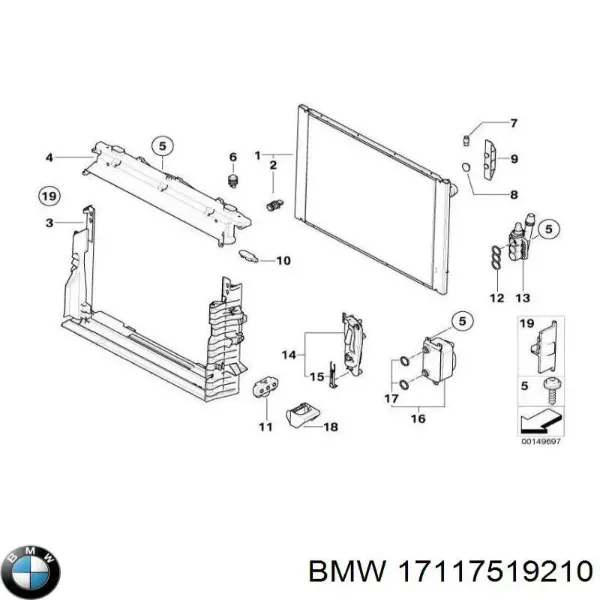 Chłodnica silnika 17117519210 BMW