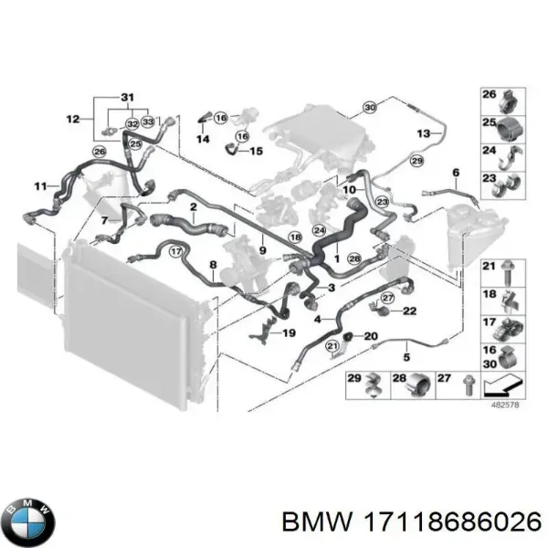 Chłodnica silnika 8650745 BMW
