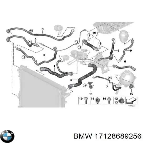 Przewód (króciec) chłodnicy górny BMW X5 G05, F95