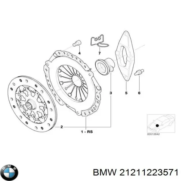 Zestaw sprzęgła (3 części) 21211223571 BMW
