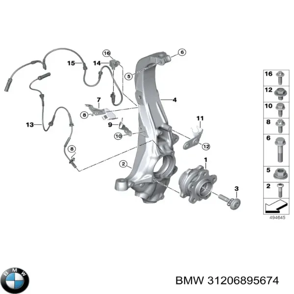Piasta przednia 31206895674 BMW