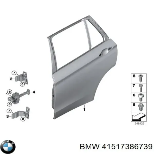 Drzwi tylne lewe BMW X5 F15, F85