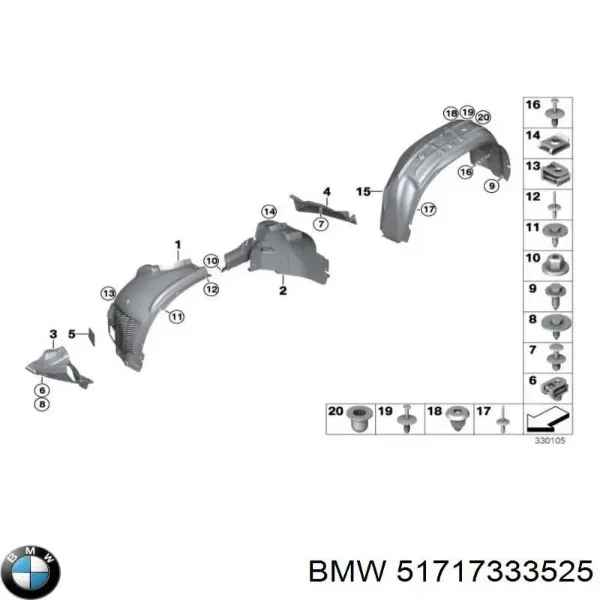 Osłona silnika lewa 51717333525 BMW