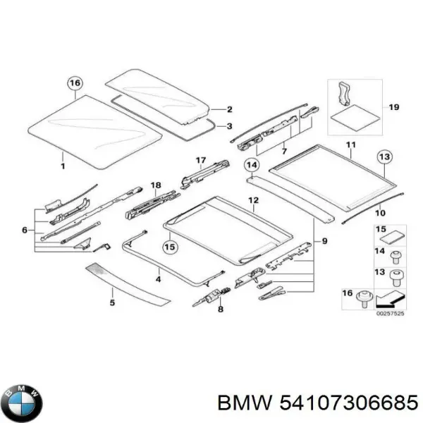 Prowadnica szyberdachu 7005400 Autotechteile