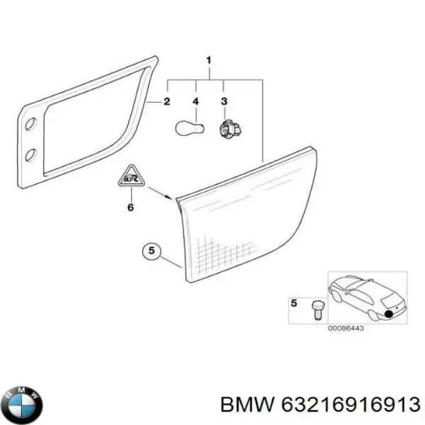 Lampa zespolona tylna lewa wewnętrzna 4441330LUE Depo/Loro/Abakus