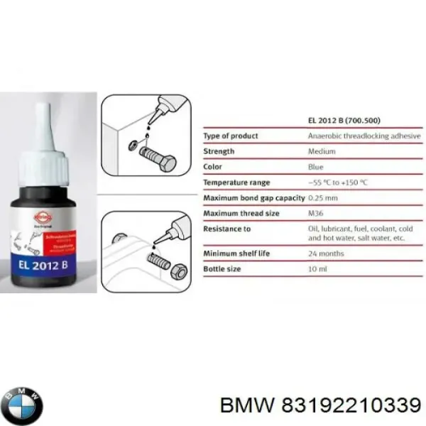 Klej anaerobowy 83192210339 BMW