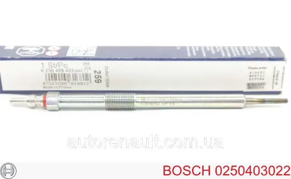 Świeca żarowa 0250403022 Bosch