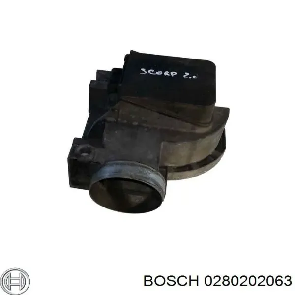 Czujnik przepływu powietrza, przepływomierz powietrza M.A.F. 0280202063 Bosch