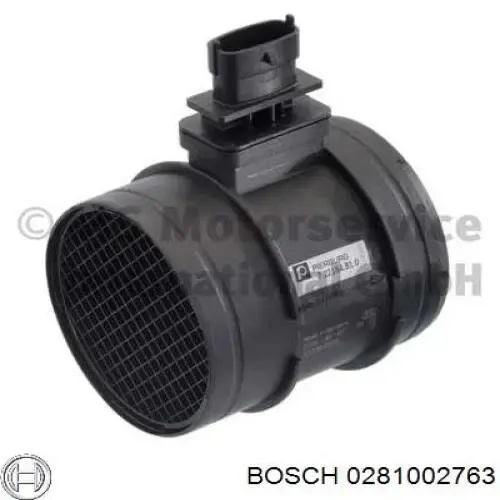 Czujnik przepływu powietrza, przepływomierz powietrza M.A.F. 0281002763 Bosch