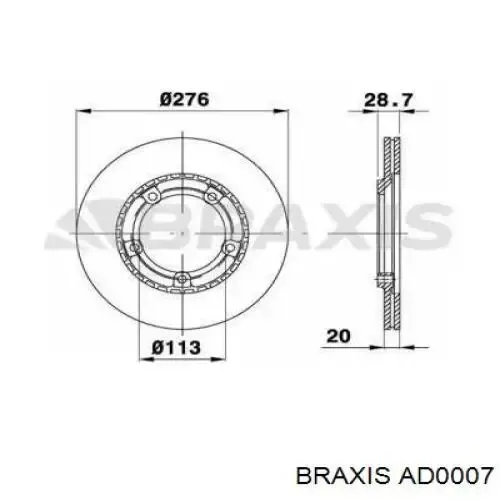 Tarcza hamulcowa przednia 581294A120 Hyundai/Kia