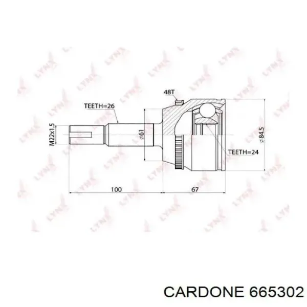 Półoś napędowa przednia lewa 665302 Cardone