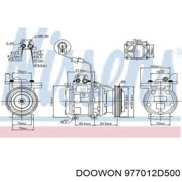 Sprężarka klimatyzacji 977012D500 Doowon