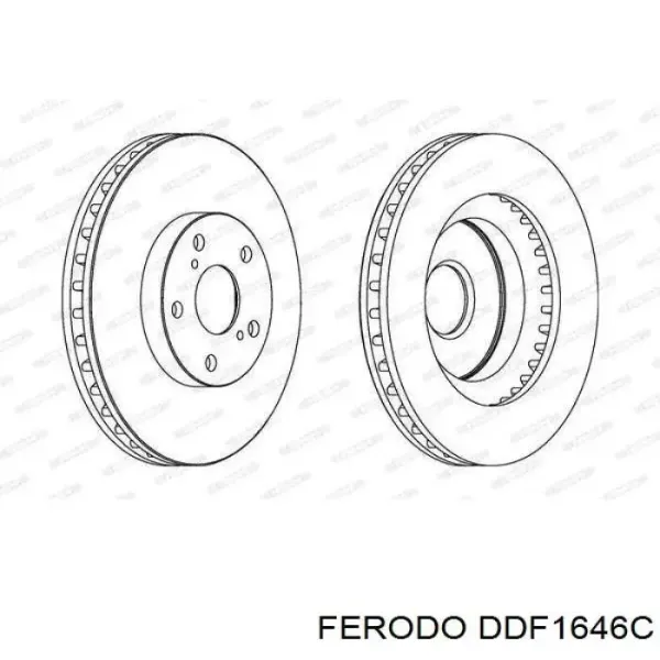 Tarcza hamulcowa przednia DDF1646C Ferodo