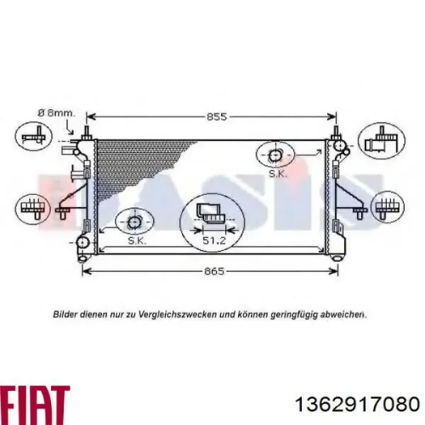 Chłodnica silnika 1362917080 Fiat/Alfa/Lancia