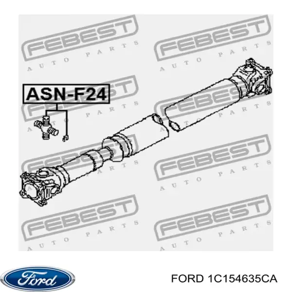 Krzyżak wału Cardana tylnego 1C154635CA Ford