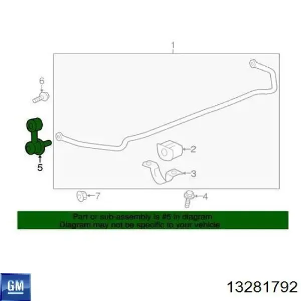 Łącznik stabilizatora tylnego 13281792 General Motors