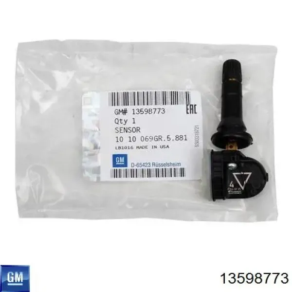 Czujnik ciśnienia w oponach 13598773 General Motors