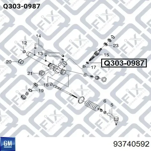 Uszczelniacz maglownicy/mechanizmu kierowniczego (patrz wymiary) 93740592 General Motors