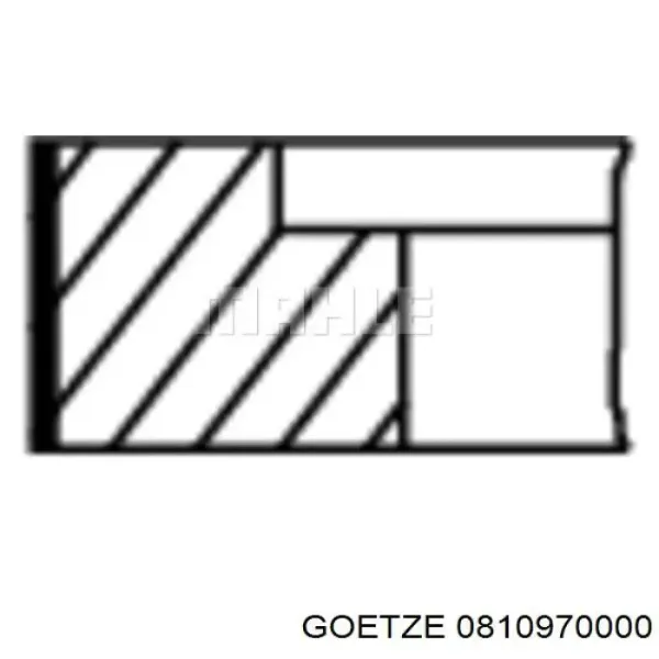 Pierścienie tłokowe na 1 cylinder, STD. 0810970000 Goetze