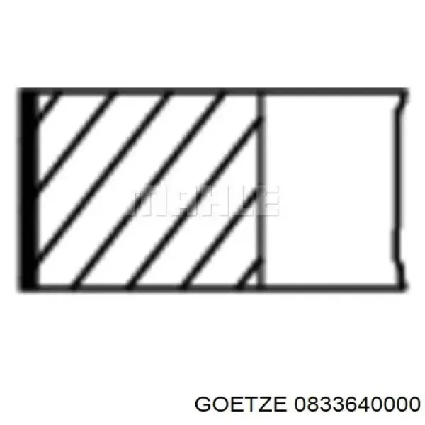 Pierścienie tłokowe na 1 cylinder, STD. 0833640000 Goetze