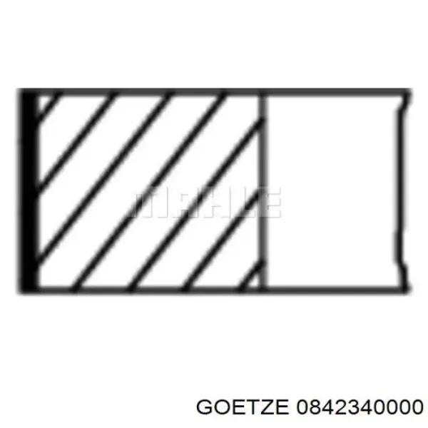 Pierścienie tłokowe na 1 cylinder, STD. 0842340000 Goetze