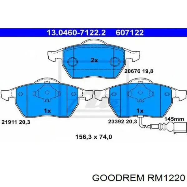 Klocki hamulcowe przednie tarczowe RM1220 Goodrem