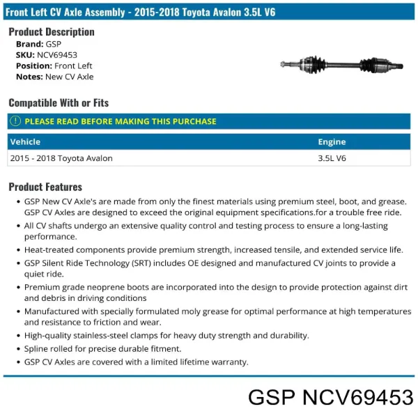 Półoś napędowa przednia lewa MRB22223 MarkBest