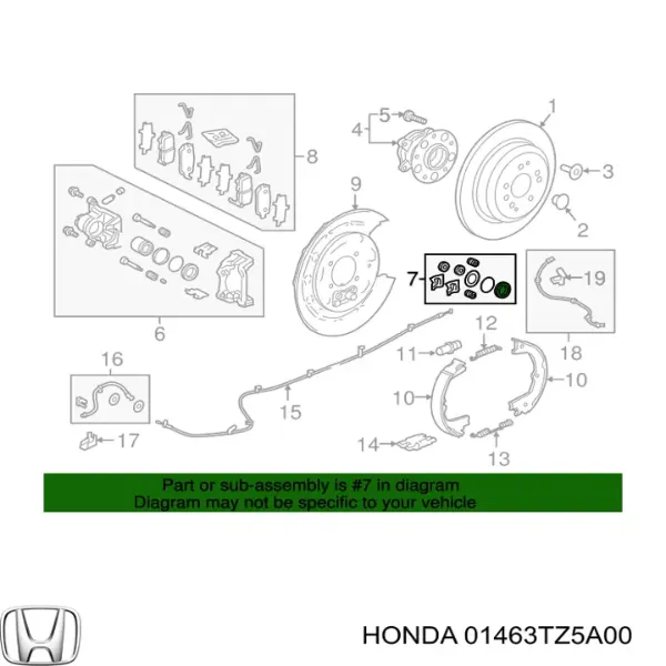Zestaw naprawczy zacisku hamulcowego przedniego 01463TZ5A00 Honda
