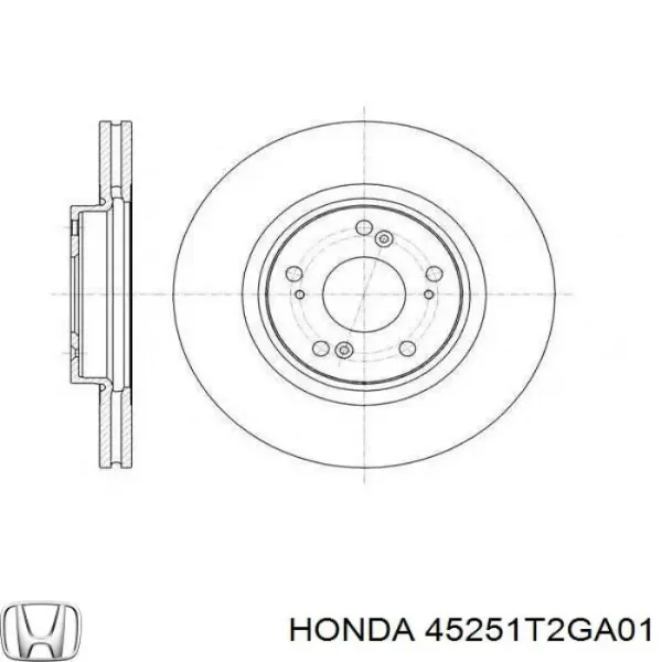 Tarcza hamulcowa przednia 45251T2GA01 Honda
