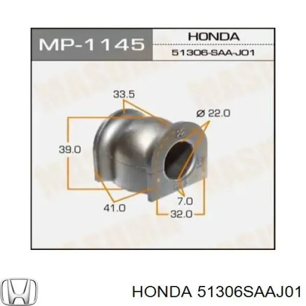 Tuleja stabilizatora przedniego 51306SAAJ01 Honda