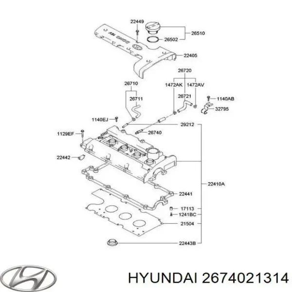 Zawór PCV odpowietrzający silnik Hyundai Accent I