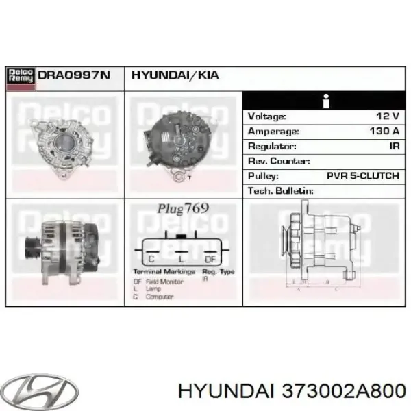 Alternator Hyundai/Kia 373002A800 cena, od