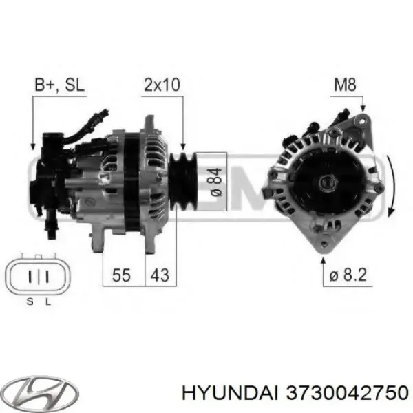 Alternator 3730042750 Hyundai/Kia