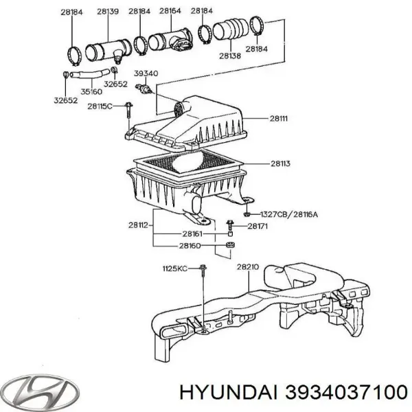 Czujnik temperatury powietrza wlotowego Hyundai/Kia 3934037100 cena, od