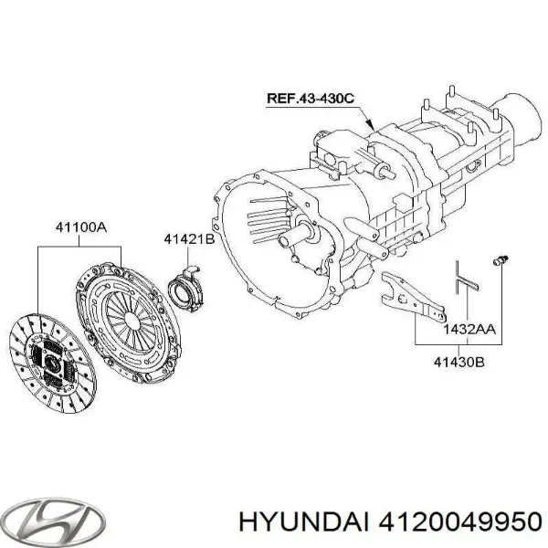 Zestaw sprzęgła (3 części) 4120049950 Hyundai/Kia