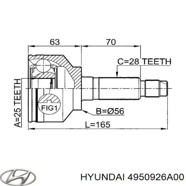 Osłona przegubu homokinetycznego półosi przedniej zewnętrzna 4950926A00 Hyundai/Kia
