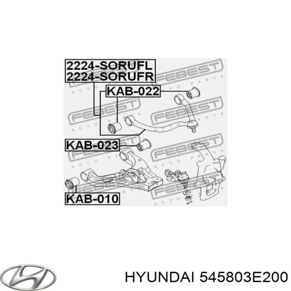 Silentblock przedniego wahacza dolnego 545803E200 Hyundai/Kia