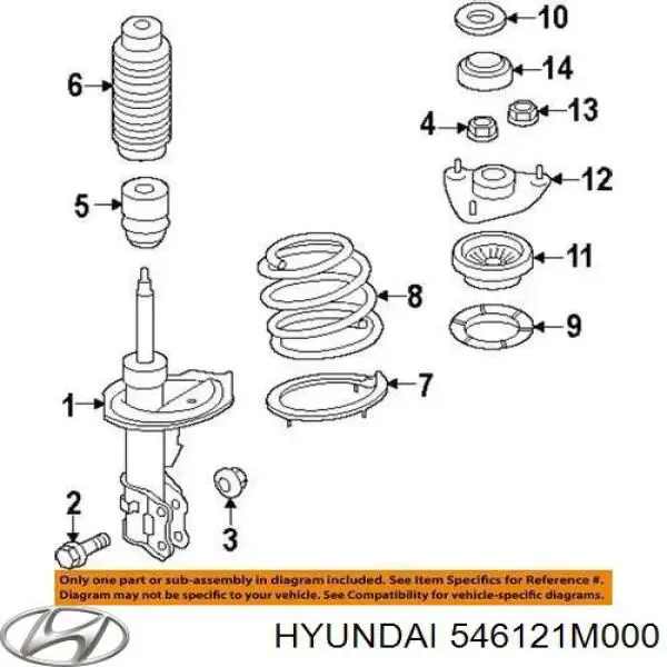 Łożysko podporowe amortyzatora przedniego 546121M000 Hyundai/Kia
