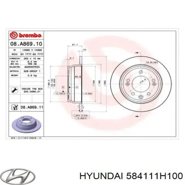 Tarcza hamulcowa tylna Hyundai/Kia 584111H100 cena, od