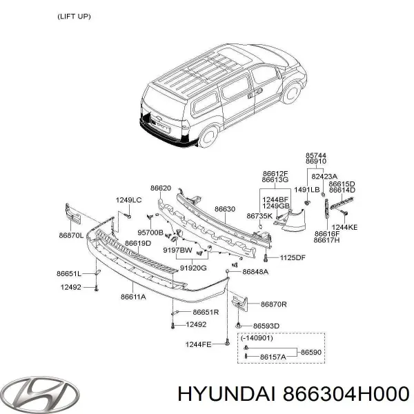 Wzmocnienie zderzaka tylnego Hyundai H-1 STAREX Starex