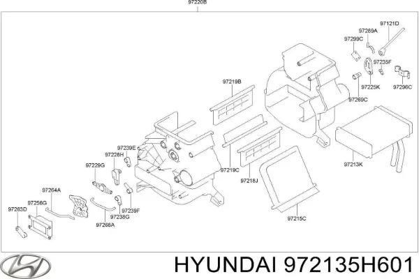 Parownik klimatyzacji 972135H601 Hyundai/Kia