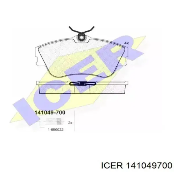 Klocki hamulcowe przednie tarczowe 141049700 Icer