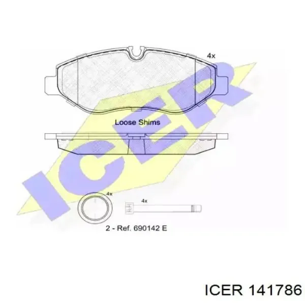 Klocki hamulcowe przednie tarczowe 141786 Icer