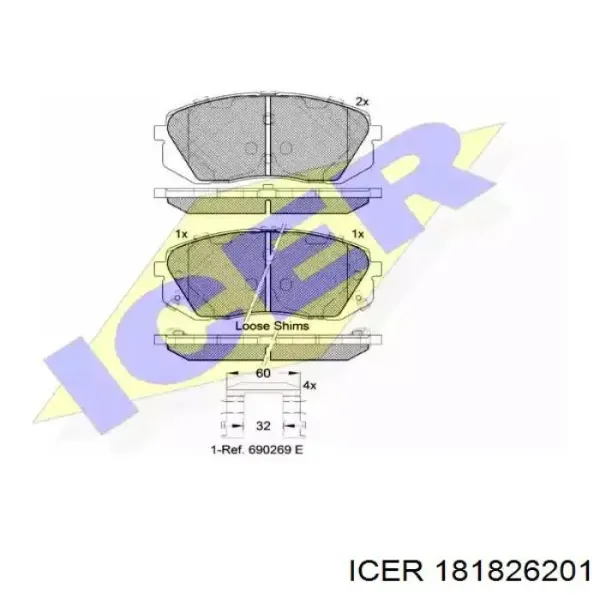 Klocki hamulcowe przednie tarczowe 181826201 Icer