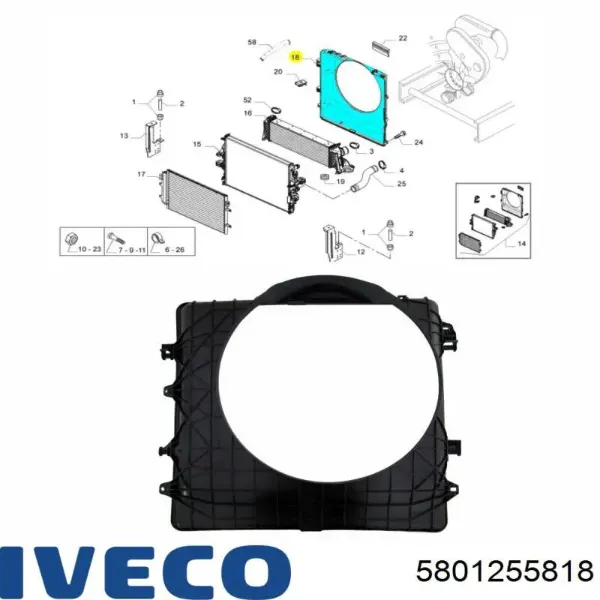 Dyfuzor chłodnicy 5801255818 Iveco