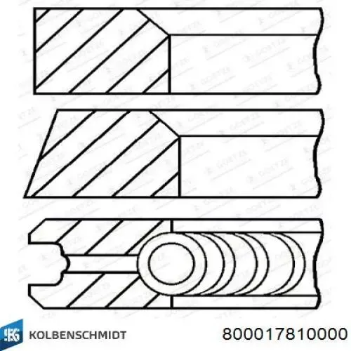 Pierścienie tłokowe na 1 cylinder, STD. 800017810000 Kolbenschmidt